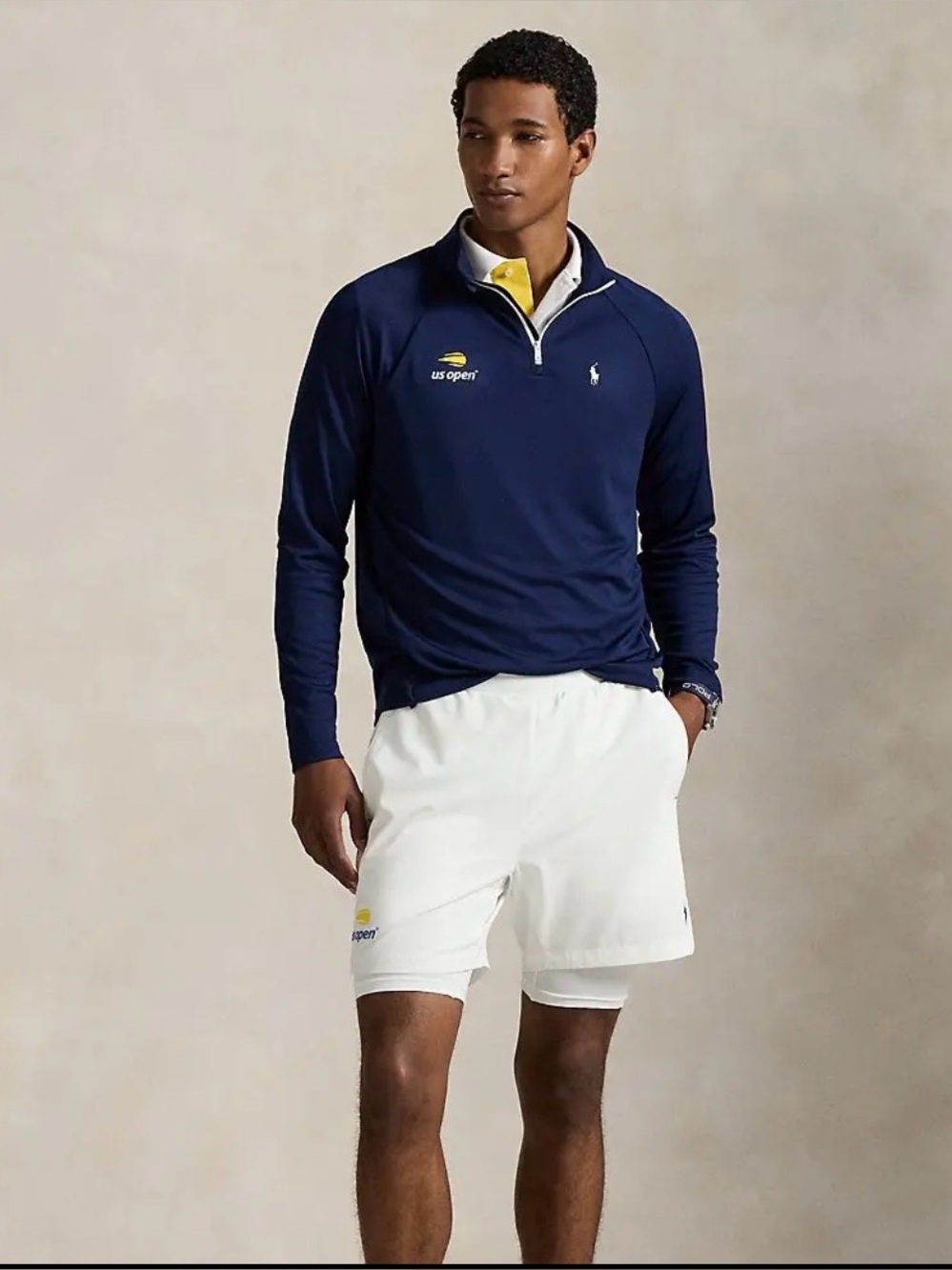 Ralph Lauren White Athletic Polo US Open performance shorts